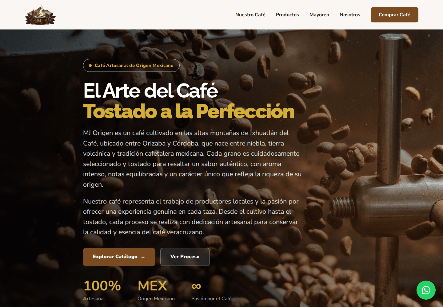 MJ Origen Coffee Website